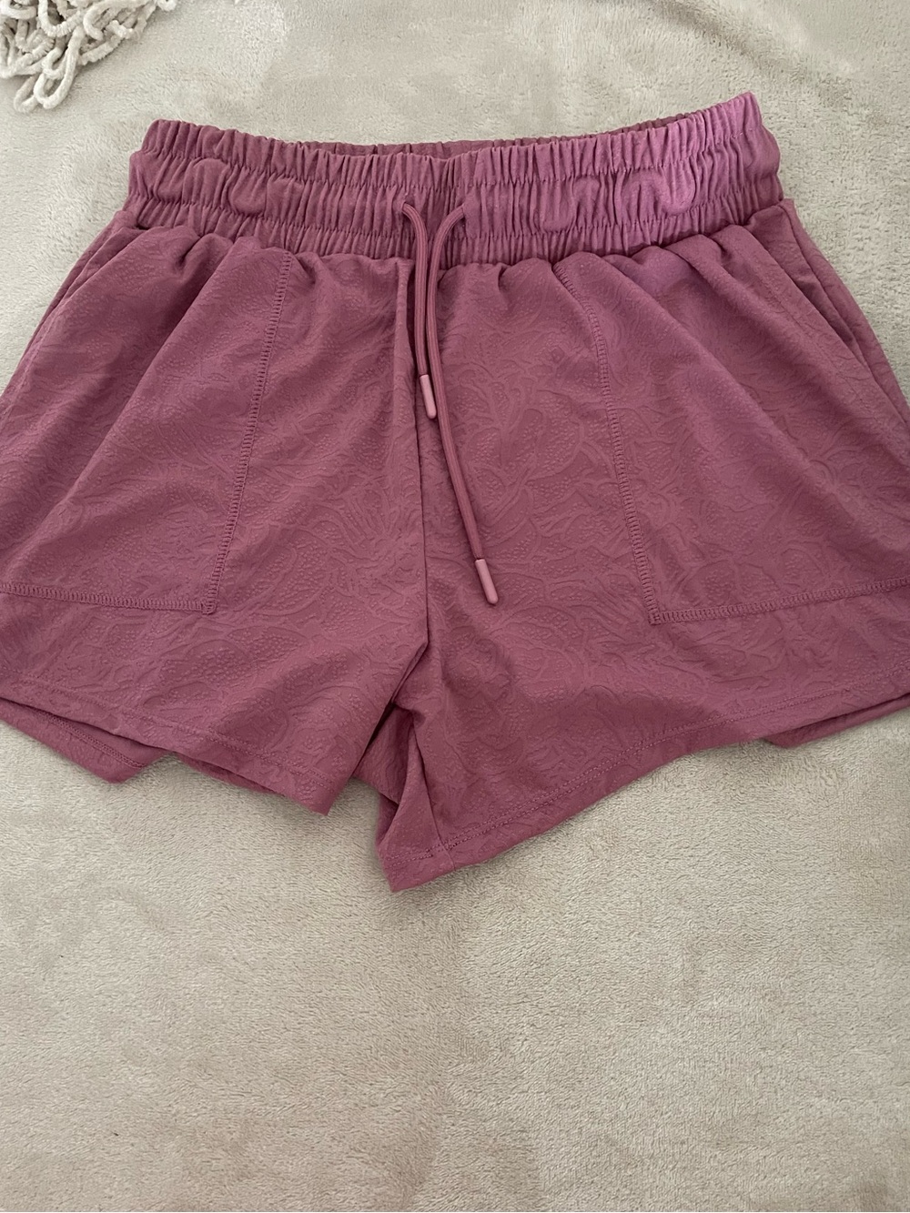 Everyday Drawstring Athletic Shorts in Dusty Rose